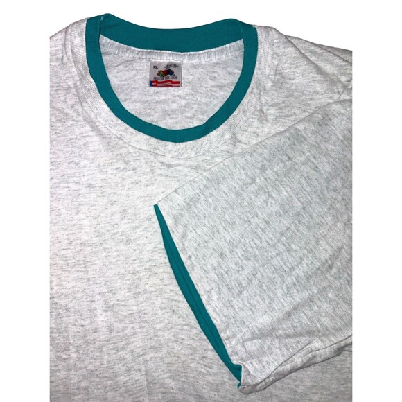 Vtg Fruit Of The Loom Tee Double Collar Flip Roll Sleeve XL USA Single Stitch - Picture 9 of 12